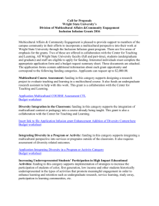 Call for Proposals Wright State University's Division of Multicultural