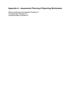 Mission and Outcomes/Objectives Development Worksheet #1