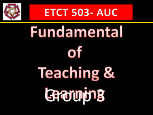 ETCT 503- AUC - Fundamentalsofteaching