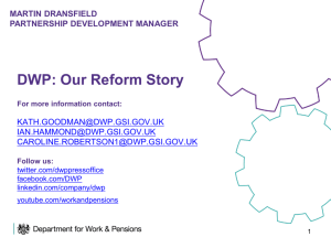 DWP: Our reform story