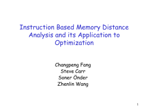 Memory Re-Use Distance Analysis