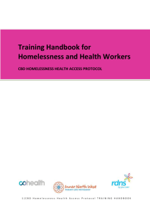 Training Handbook for Homelessness and Health Workers
