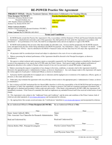 RE-POWER Practice Site Agreement - University of Kansas Medical