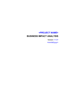 Business Impact Analysis (BIA)