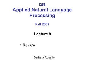 I256 Applied Natural Language Processing Fall 2009