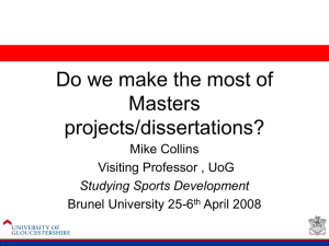 Do we make the most of masters projects and dissertations? Mike
