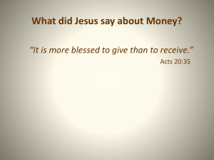 What did Jesus say about Money? - Ambassador International Church