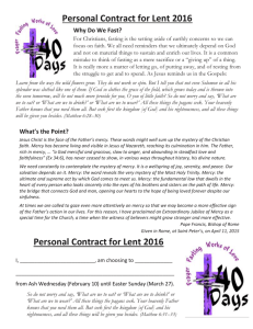 Contract for Lent - just between you and God