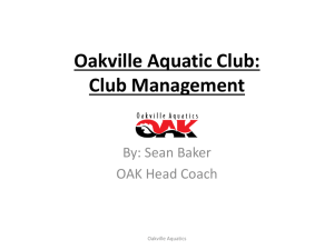 Club Management of the Oakville Aquatic Club