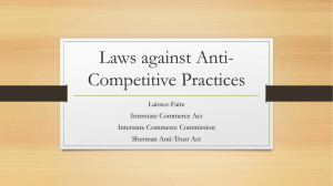 Laws against Anti-Competitive Practices