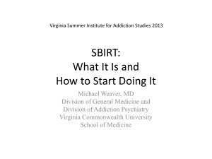 VSIAS-SBIRT-2013 - Virginia Summer Institute for Addiction