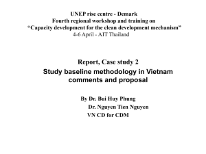 Baseline methodology in Vietnam, comments and proposal