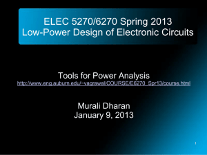 Tools for Power Analysis by Murali Dharan