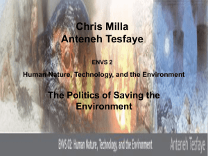 Final Project: "The Politics of Saving the Environment"