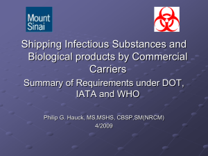 INFECTIOUS SUBSTANCE - Icahn School of Medicine at Mount Sinai