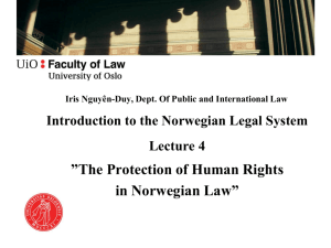 The Protection of Human Rights in Norwegian Law