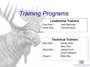 Training - Washington State Northern Idaho Moose Association