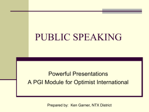 public speaking - Optimist Leaders Online