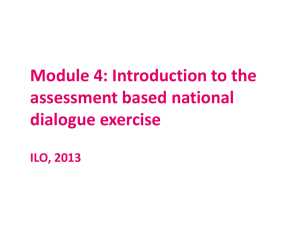 Introduction to the assessment based national dialogue exercise
