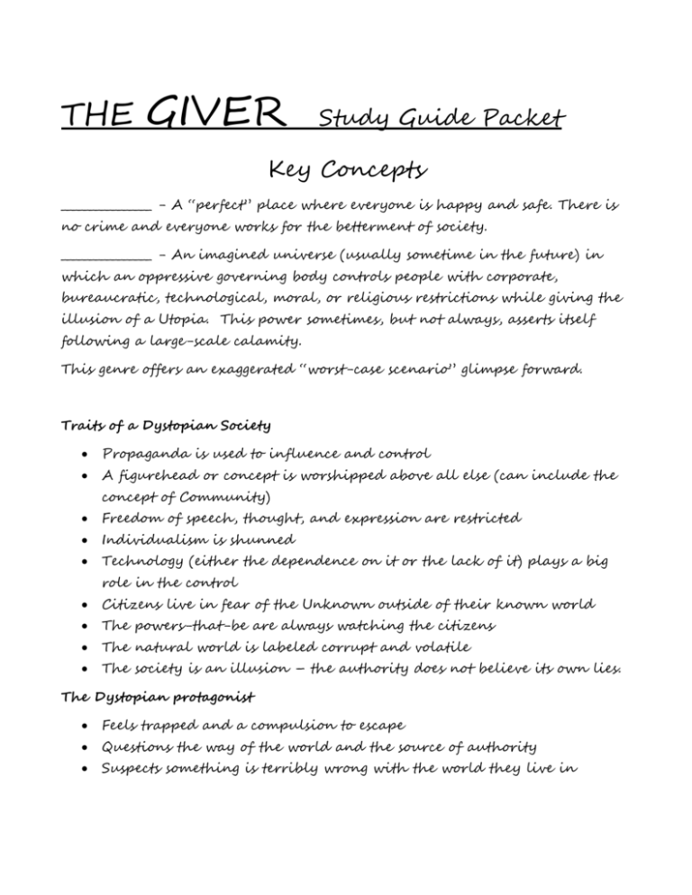 all assignments in the giver