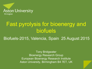 Fast Pyrolysis for Bioenergy and Biofuels, AV Bridgwater, EBRI