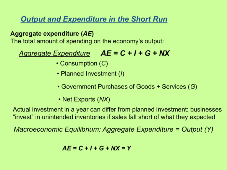 What Does The Letter G Stand For In The Output Expenditure Model