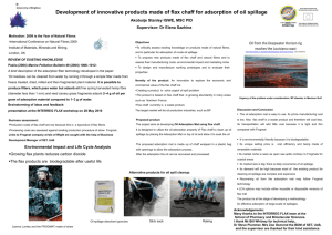 Development of innovative products made of flax chaff for adsorption