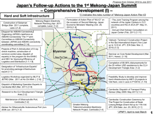 Japan's Follow-up Actions to the 1 st Mekong-Japan Summit