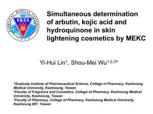 Simultaneous determination of Arbutin, Kojic acid and