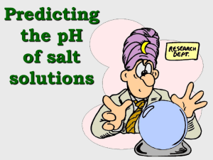 PowerPoint - pH of Salt Solution Prediction - Ka, Kb