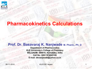 Pharmacokinetics Calculation Part