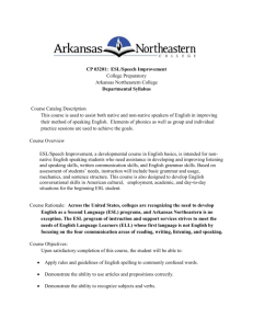 ESL/Speech Improvement - Arkansas Northeastern College