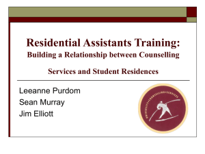 Residential Assistants Training: Building a Relationship between
