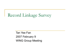 Record Linkage Survey - Web Information Retrieval / Natural
