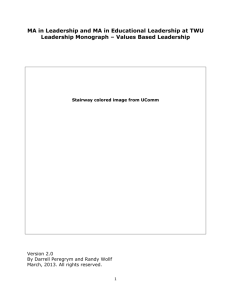 Values Based Leadership - Trinity Western University