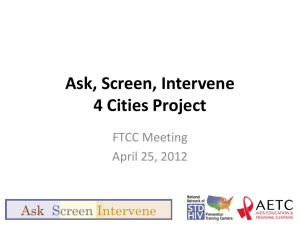 Ask, Screen, Intervene 4 Cities Project