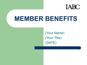 Member Benefits Presentation