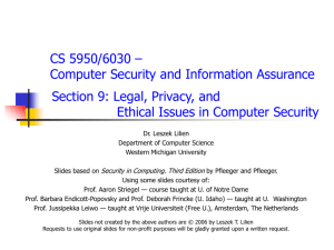 Section 9: Legal, Privacy, and Ethical Issues in
