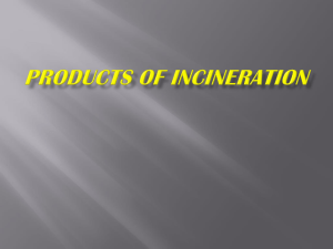 LECTURE 12 PRODUCTS OF INCINERATION