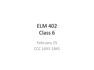 ELM 402 Class 6