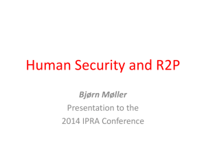 Human Security and R2P - Centre for Resolution of International
