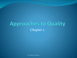 Approaches to Quality - Dr. Tahseen Al