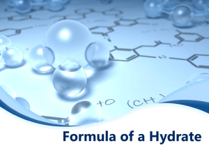 Formula of a Hydrate ppt