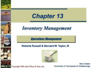 Inventory Management - University of San Diego Home Pages