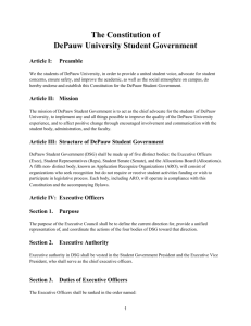 DePauw Student Government Constitution