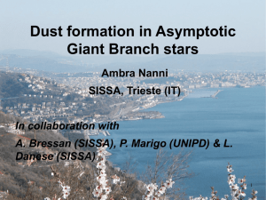 Dust formation in AGB stars envelopes