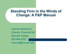 Standing Firm in the Winds of Change: A P&P Manual
