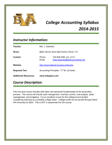 College Accounting Syllabus - Belle Vernon Area School District