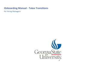 Onboarding Manual - Taleo Transitions