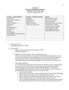 MINUTES University Assessment Committee February 1, 2013 1:30